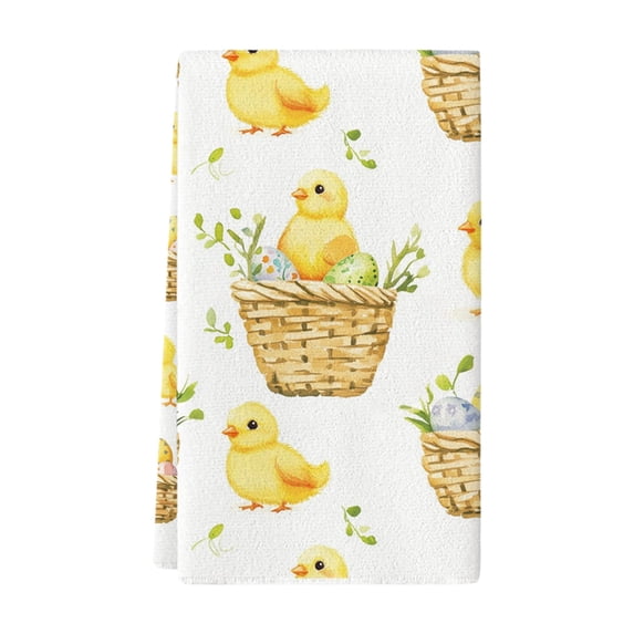PEIBang Easter Decorations Kitchen Towels,16x24 In Easter Dish Towels Bunny Eggs Spring Hand Drying Tea Towel for Bathroom Kitchen Home Decor