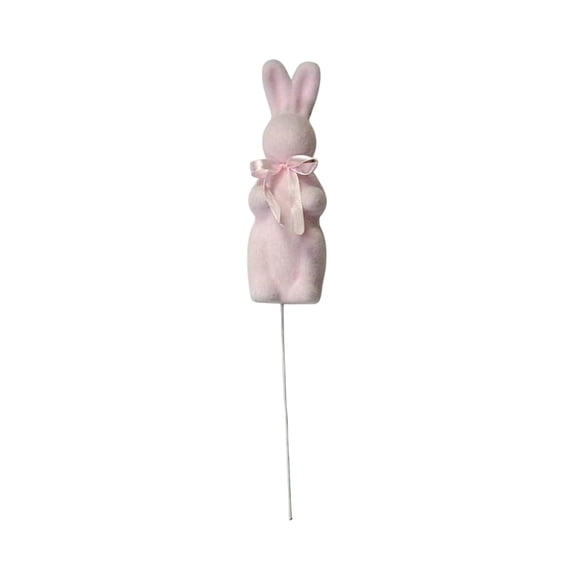 PEIBang Easter Flocked Bunnies Picks,Faux Rabbit Picks Decorative Spring Stems for Easter Basket,Bouquets,Floral Arrangement,Centerpiece,Wreath