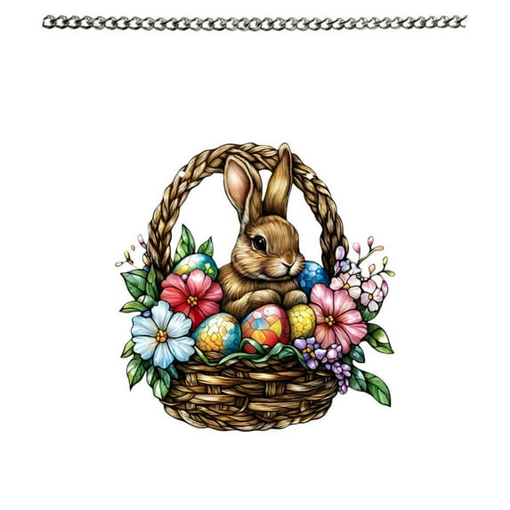 PEIBang Easter Stained Glass Window Hanging,Rabbit Eggs Suncatcher for Easter Window Door Wall Home Decorations