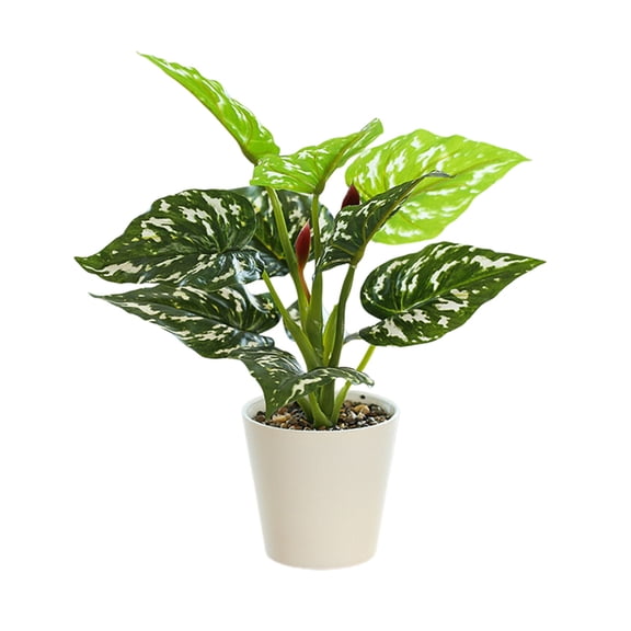PEIBang Fake Plants in Pot,Artificial Greenery Potted Plants,Green Leaf Plant with Modern Planter for Indoor Home Office Decor