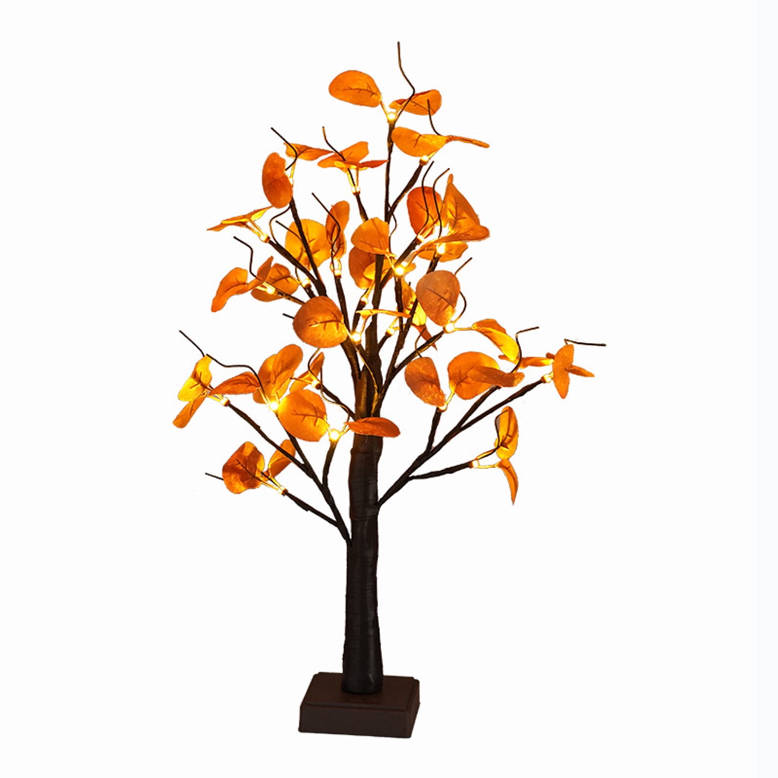 PEIBang Fall Lighted Tree Tabletop Decorations,Fall Light Up Artificial ...