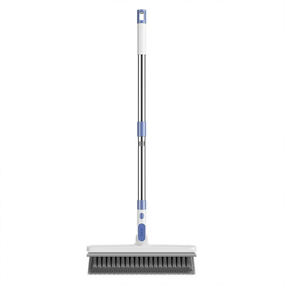 PEIBang Floor Brush Scrubber with Adjustable Long Handle,Grout Brush Tile Floor Scrub Brush with Squeegee,Heavy Duty Deck Brush for Bathroom Wall Cleaning