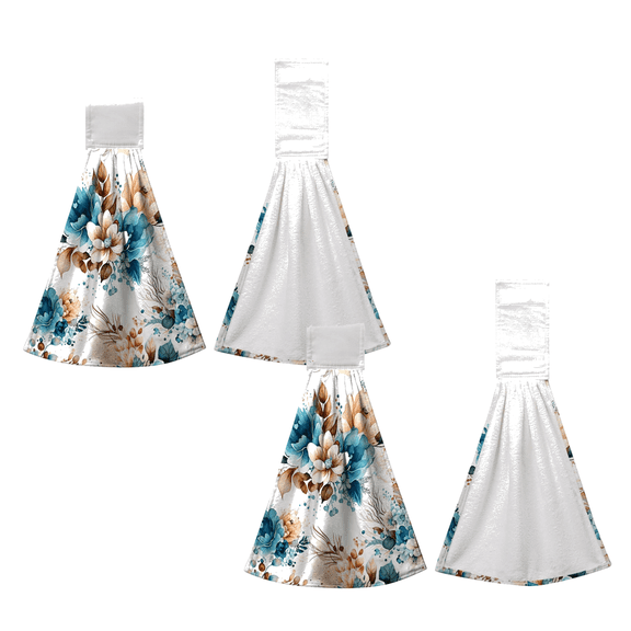 PEIBang Floral Hanging Kitchen Towels Set of 2,Summer Hand Towel with Hanging Loop,Soft Absorbent Dish Towel for Kitchen Bathroom Farmhouse Decor