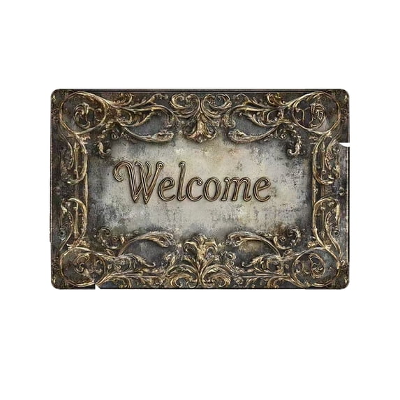 PEIBang Front Door Mat,Welcome Door Mats Outdoor Indoor,Stain Resistant Non-Slip Rubber Backing Low Profile Doormat for Entryway