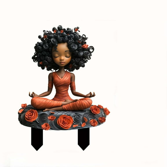 PEIBang Girl Garden Stake Decor,Acrylic Outdoor Courtyard Decoration,Floor Insert for Outdoor Lawn Yard Decor