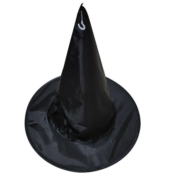 PEIBang Halloween Black Witch Hat with Hook for Wearing or Yard Decoration,Durable Fabric for Outdoor Use,12.00 Inches,Perfect for Parties & Home Decor