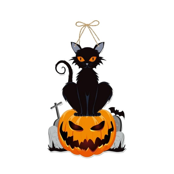 PEIBang Halloween Door Hanging Sign,Front Door Hanger Wreath Decor Indoor Outdoor Decor,Welcome Sign for Home Decorations Party Supplies