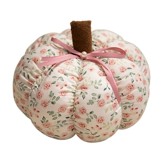 PEIBang Halloween Floral Pumpkin Plush Throw Pillow 4.72 in Pink Soft Festive Decorative Toy for Home Decor