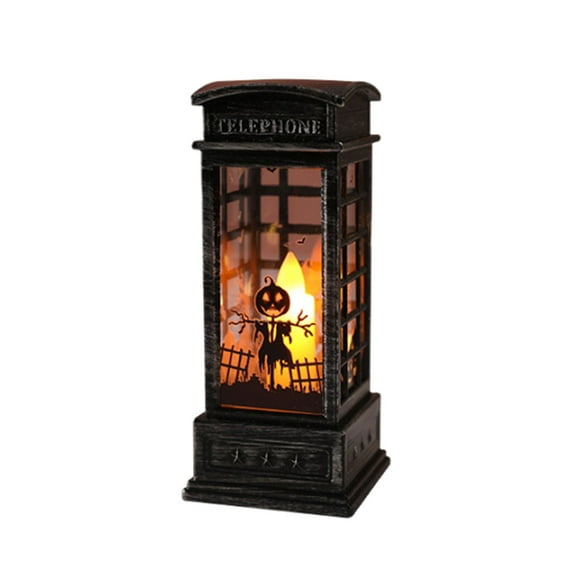 PEIBang Halloween LED Lantern Light for Door Room Party Decoration,Spooky Tabletop Hanging Lamp,4.72x1.97x1.97 Inches,Battery Powered Home Decor Props