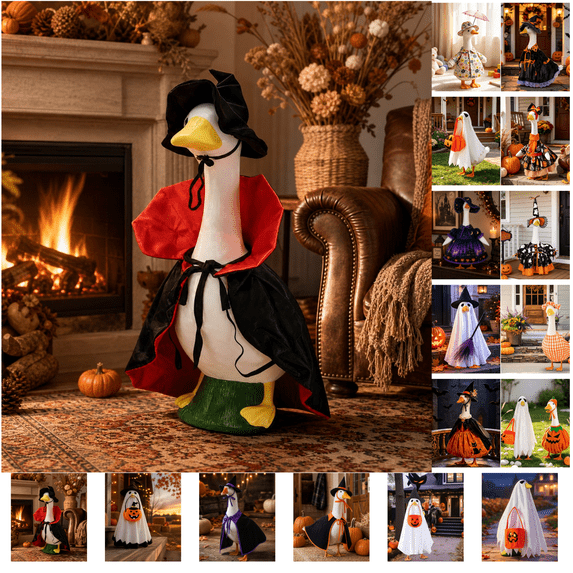 PEIBang Halloween Porch Goose Outfits,23 Inch Porch Goose Clothes,Halloween Decorations Outdoor for Lawn Statue Yard Patio