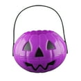 thumbnail image 1 of PEIBang Halloween Pumpkin Bucket 1Pc Small Plastic Candy Pail For Trick Or Treat,Purple Pumpkin Basket 7.87x4.72x6.89 Inches,Lightweight & Durable Halloween Party Decor, 1 of 7