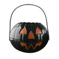 thumbnail image 1 of PEIBang Halloween Pumpkin Bucket 1Pc Small Plastic Candy Pail For Trick Or Treat,Black,7.87x4.72x6.89 Inches,Lightweight & Durable PE Material,Party Decoration, 1 of 6