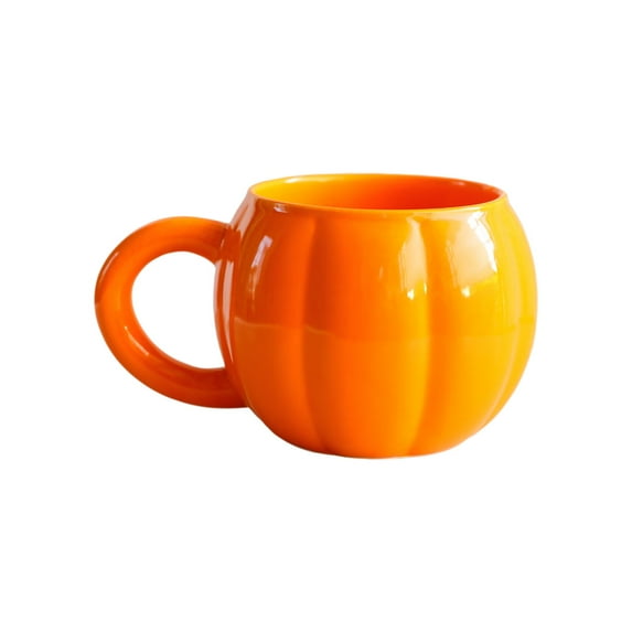 PEIBang Halloween Pumpkin Cup Ceramic Pumpkin Mug,Cute Halloween Coffee Mug with Handle for Halloween Party Decorations
