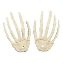 PEIBang Halloween Skeleton Hands 6.10x3.94 Inch Plastic Skull Claw Scary Decor for Party Cosplay Haunted House Prank Decoration Realistic Left Right Hand Prop