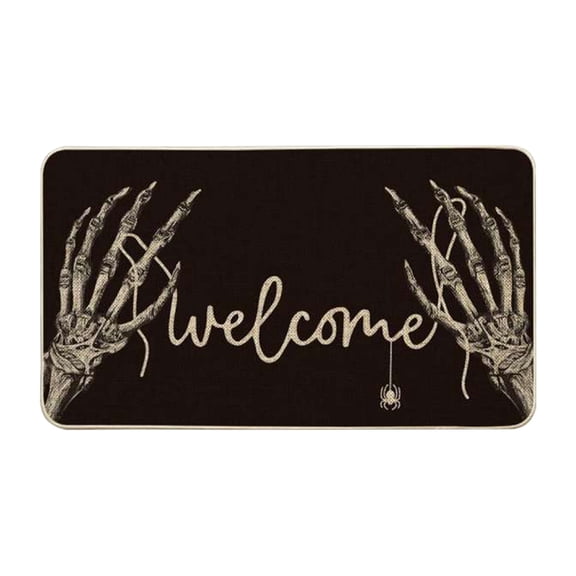 PEIBang Halloween Welcome Doormat for Front Door,Spooky Halloween Door Mat Indoor Outdoor Decor for Porch Entryway,16x24 Inch