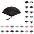 thumbnail image 1 of PEIBang Handheld Fan,Foldable Silk Bamboo Frame Hand Held Fan for Dancing Wedding Party Props Decoration, 1 of 6