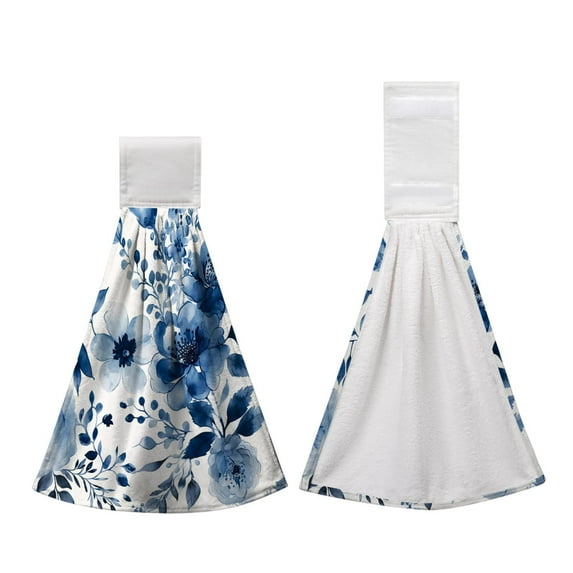 PEIBang Hanging Kitchen Towels,Decorative Hand Towels with Hanging Loops,Dish Washcloth Absorbent Soft Bath Towel for Bathroom