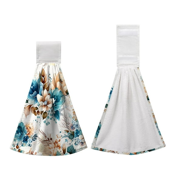 PEIBang Hanging Kitchen Towels,Decorative Hand Towels with Hanging Loops,Dish Washcloth Absorbent Soft Bath Towel for Bathroom