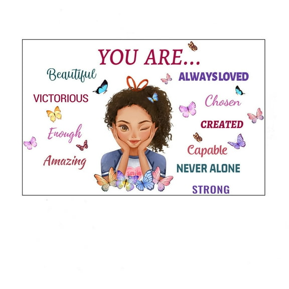 PEIBang Inspirational Wall Decals,Girl Positive Stickers,Motivational Saying Wall Art Decals for Bedroom Home Decor