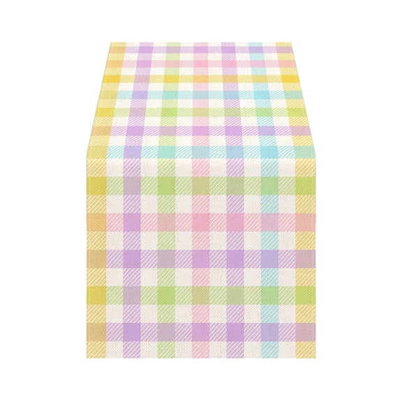 PEIBang Linen Easter Table Runner Spring Easter Decoration,13"x71" Easter Table Runner for Farmhouse Home Dining Room Kitchen Table Decor