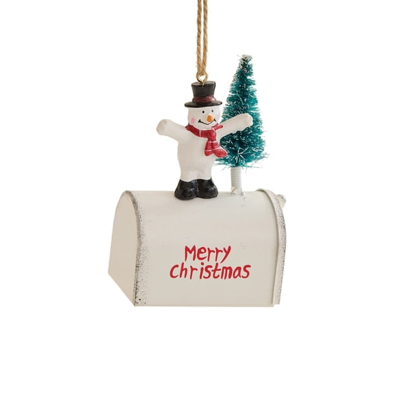 PEIBang Mailbox Christmas Tree Ornaments,Xmas Vintage Post Box Metal Letter Box Pendant,Money Holders Ornaments for Xmas Tree Home Party Decor
