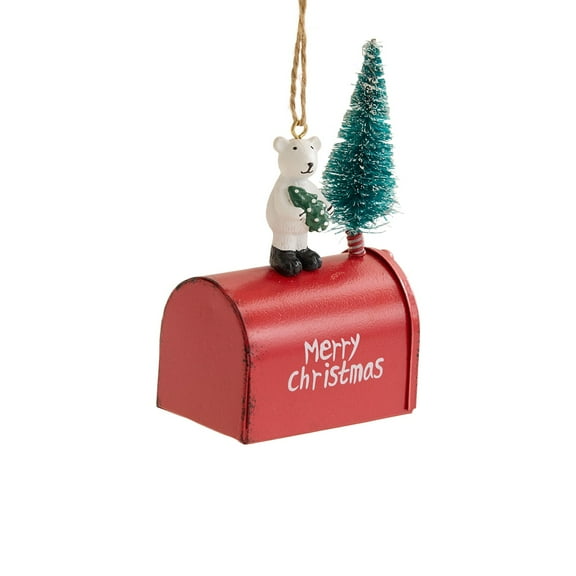 PEIBang Mailbox Christmas Tree Ornaments,Xmas Vintage Post Box Metal Letter Box Pendant,Money Holders Ornaments for Xmas Tree Home Party Decor