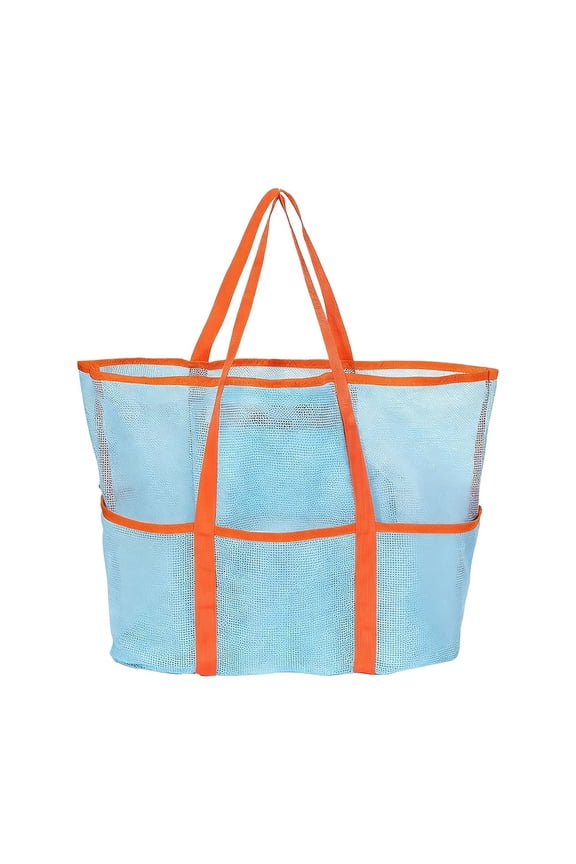 Mesh Beach Bag,Large Sandproof Beach Tote with Pockets and Handle,Pool Bag for Family Travel Vacation Cruise Essentials