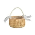 thumbnail image 1 of PEIBang Mini Woven Baskets with Handles,Rustic Egg Storage Basket with Rinbbon Bows for Wedding Party Home Decoration, 1 of 6