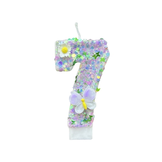 PEIBang Multicolor Floral Number Candle for Birthday Cake Decoration