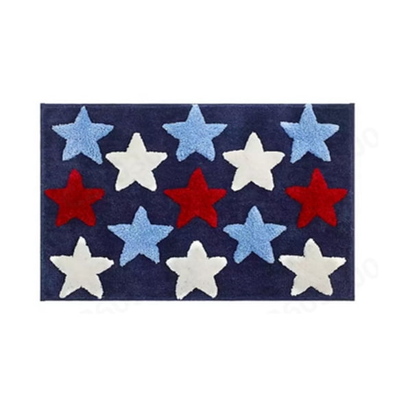 PEIBang Patriotic Bathroom Rug,16x24 Inch Absorbent American Stars Bath Mat,Non Slip Shower Rug for 250th Anniversary Independence Day Home Decor
