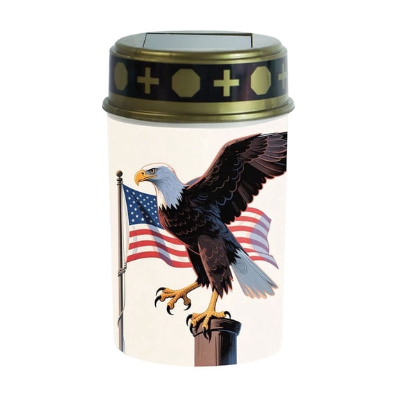 PEIBang Patriotic Solar Light Outdoor Decorations,American Flag Eagle Solar Light Waterproof LED Lighting for Garden Lawn Grave Decorations