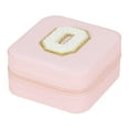 thumbnail image 1 of PEIBang Personalized Jewelry Box,Pink Travel Jewelry Box with Initial,Small Monogrammed Jewelry Case Organizer for Women, 1 of 3