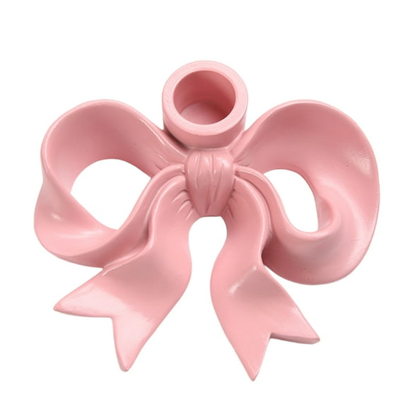 PEIBang Pink Bow Candle Holder Candlestick Holder,Decorative Candle Stand Centerpiece for Wedding Dining Party Home Table Decoration