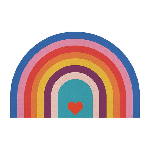 PEIBang Rainbow Bath Mat Colorful Rainbow Bathroom Rugs,Absorbent Non-Slip Colorful Front Door Mat for for Bathroom,Kitchen and Living Room