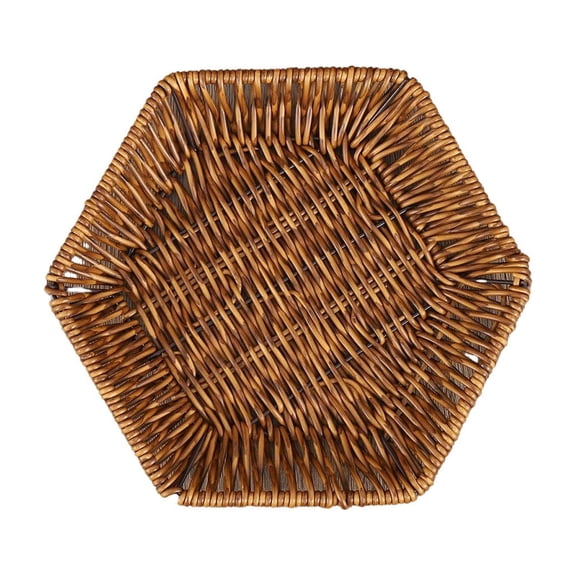 PEIBang Rattan Wicker Fruit Storage Basket,Woven Decorative Storage Basket for Party Home Kitchen Living Room Organizing,Small
