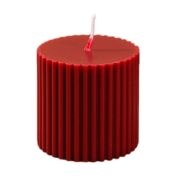 PEIBang Red Pillar Candles Soy Wax Scented Ribbed Candles,Pillar Candle for Home Dinner Party Wedding Romantic Decoration