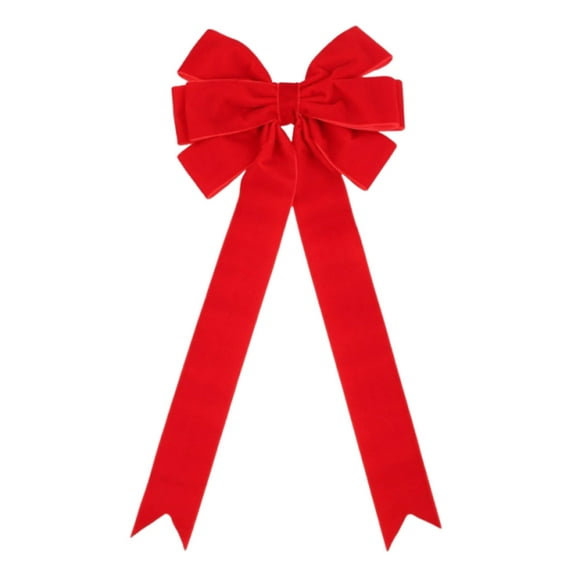 PEIBang Red Velvet Bows for Christmas Tree with Twist Ties for Wreath Garland Decorations