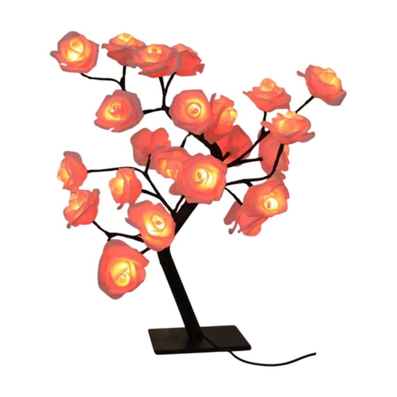 PEIBang Rose Flower Tree Lamp,LED Rose Flower Night Light Tabletop Decor,Lighted Tabletop Tree for Valentine’s Day Home Wedding Party Decor