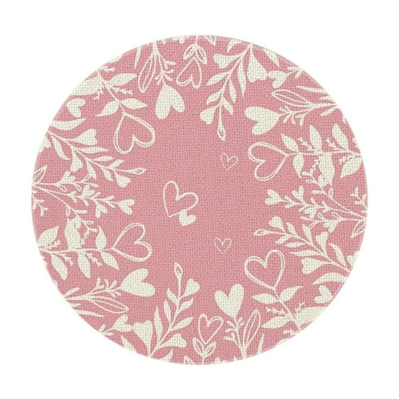 PEIBang Round Valentine Heart Placemats,14" Washable Dining Table Mats Heat Resistant Dinner Placemats for Home Wedding Anniversary Party Decor