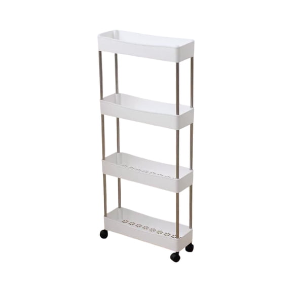 PEIBang Slim Rolling Storage Cart,4 Tier Storage Organizer Laundry Room Utility Cart,Mobile Shelving Unit for Kitchen Office Bathroom Laundry and Narrow Places