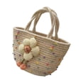 thumbnail image 1 of PEIBang Small Flower Handbags with Handles,Cute Cotton Woven Beach Bags for Daily Use,Outdoor Activities,Birthday Gift, 1 of 6