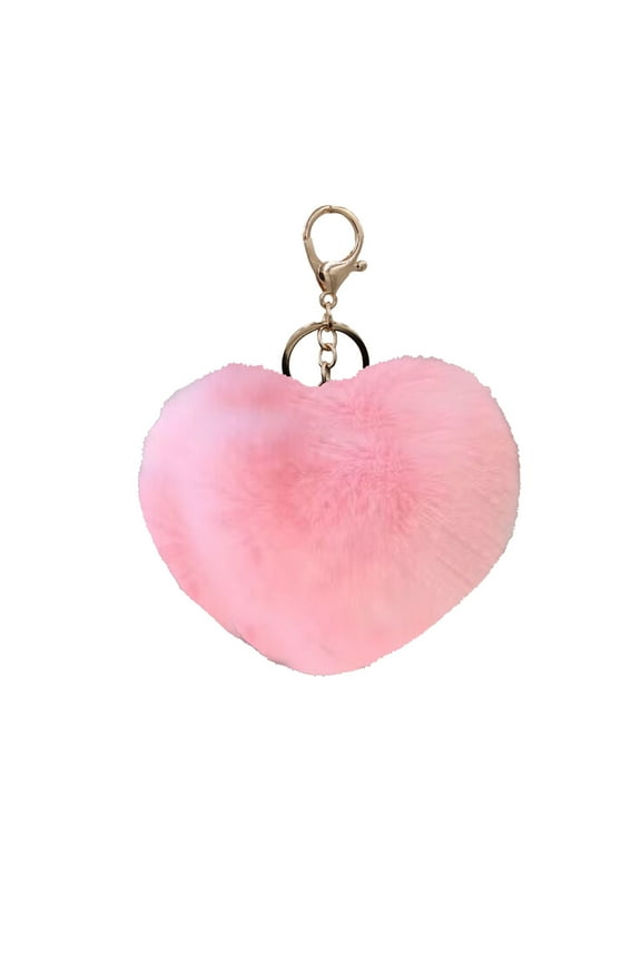 Soft Artificial Heart Shaped Keychain,Love Heart Plush Key Ring Cute Bag Charm Pendant for Women
