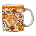 thumbnail image 1 of PEIBang Spooky Halloween Ghost Face Ceramic Coffee Mug 11.83 oz Orange Pumpkin Design Dishwasher Safe Gift for Halloween Party Decor, 1 of 6