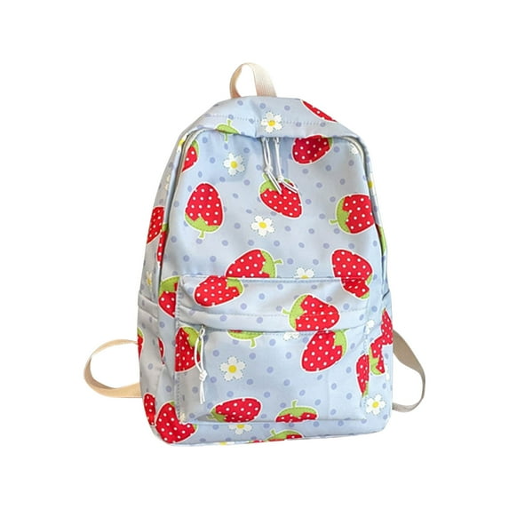 PEIBang Stawberry Backpack,Cute Printed Strawberry Bookbag,Lightweight Schoolbag for Travel Daypack