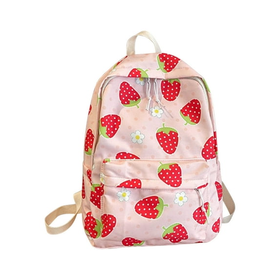 PEIBang Stawberry Backpack,Cute Printed Strawberry Bookbag,Lightweight Schoolbag for Travel Daypack