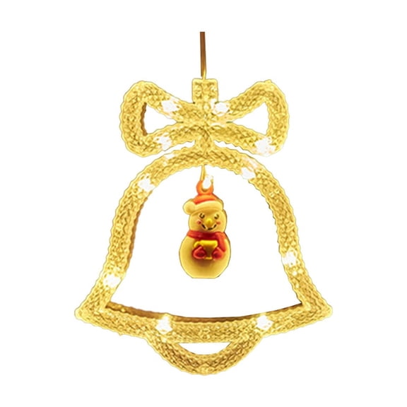 PEIBang Suction Cup LED Christmas Light,Battery Operated Hanging Snowflake Santa Deer Pendant Lamp Ornament for Window