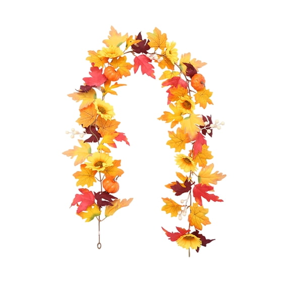 PEIBang Thanksgiving Fall Leaf Garland,Hanging Fall Vines Autumn Decor,Artificial Fall Garland for Home Wedding Fireplace Party Decor