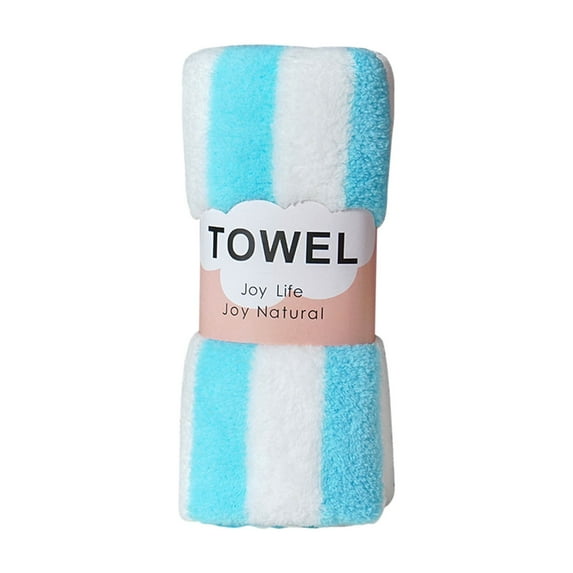 PEIBang Thick Face Towels Colorful Striped Towels,Super Absorbent & Soft Coral Fleece Washcloth for Travel and Daily Use