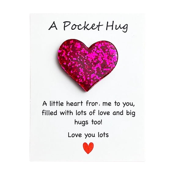 PEIBang Valentine Pocket Hug Token,Heart Stones with Positive Cards Holiday Gifts for Employees Coworkers Teachers