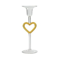PEIBang Valentine's Day Heart Candle Stand,Glass Taper Candlestick Holders Tall Modern Candles Stick Decor for Home Dinner Table Centerpiece